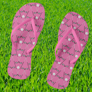 Golf Crossvereine Muster rosa Flip Flops