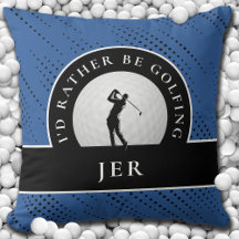 Golf Custom Golfer Monogram Silhouette Blue Black 