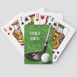 Golf Dad - Driver und Ball auf Gras personalisiere Spielkarten