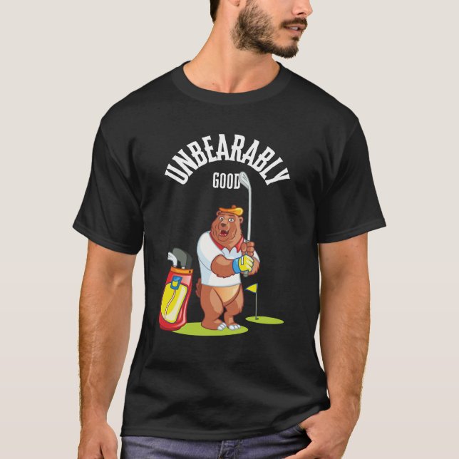 Golf Daddy Bear Vatertag T-Shirt (Vorderseite)