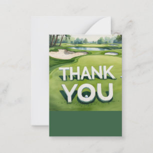 Golf Danke Golfball auf Grün Mitteilungskarte