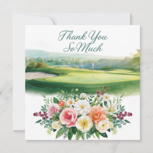 Golf danke Karte Golfplatz Aquarell