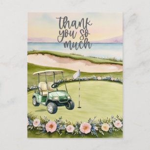 Golf danke Karte Golfplatz Aquarell