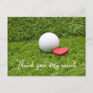 Golf Danke Karte mit Golfball auf grün
