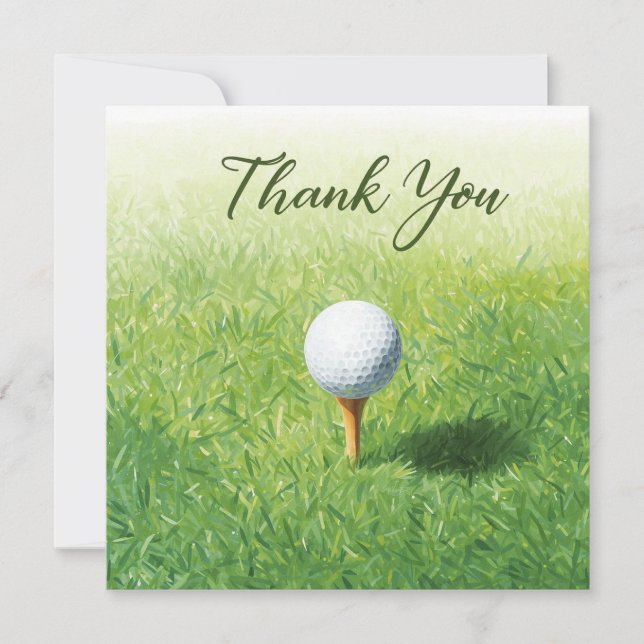 Golf Danke Karte mit Golfball für Golfer (Vorderseite)