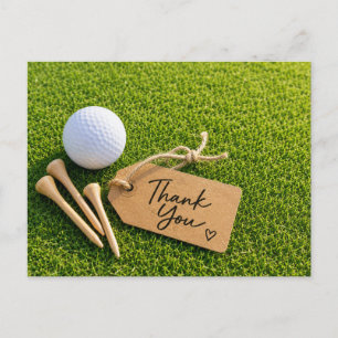 Golf Danke mit Ball auf grünem Gras Postkarte