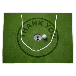 Golf Danke-Wort auf Putting Green Große Geschenktüte