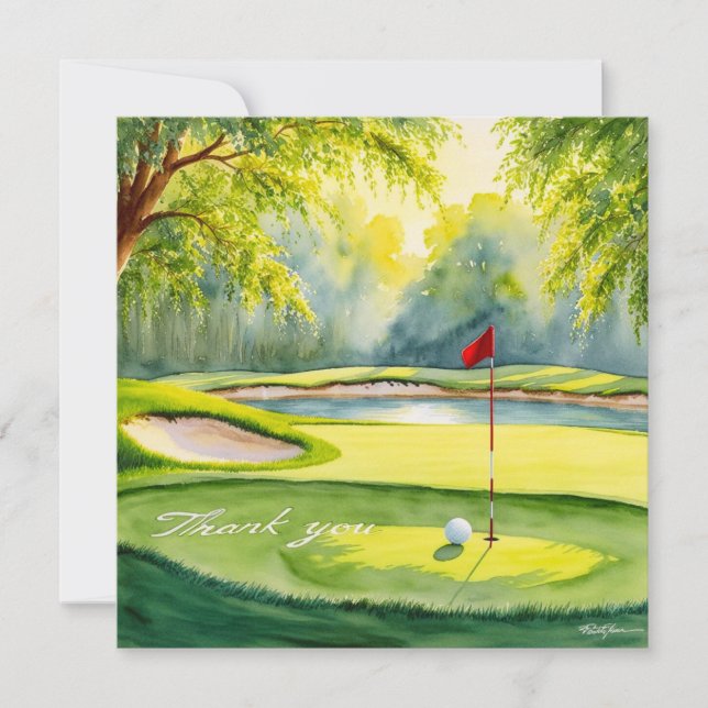 Golf danke Wort für Grün (Vorderseite)