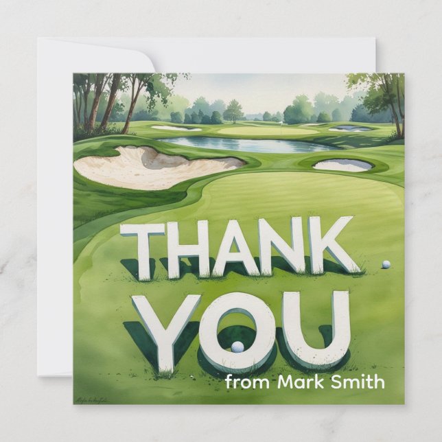 Golf-Dankeschön-Karte  Dankeskarte (Vorderseite)