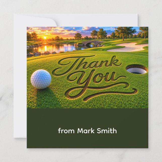 Golf-Dankeschön-Karte  Dankeskarte (Vorderseite)