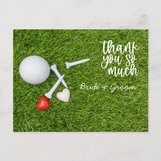 Golf Dankeschön Karte für Golfer Hochzeit (Vorderseite)