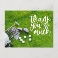 Golf Dankeschön Karte mit Golf Club Ball Tasche