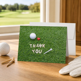 Golf Dankeschön Karte mit Golfball und Abschlag