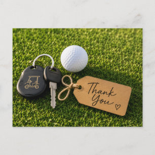 Golf-Dankeskarten mit Golfschläger-Balltasche Postkarte