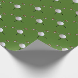 Golf deckte Stöcke u. Ball-Packpapier mit Ziegeln Geschenkpapier