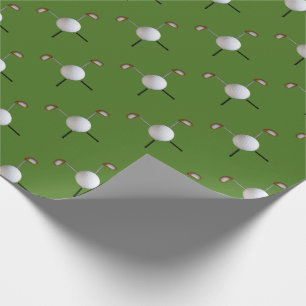 Golf deckte Stöcke u. Ball-Packpapier mit Ziegeln Geschenkpapier
