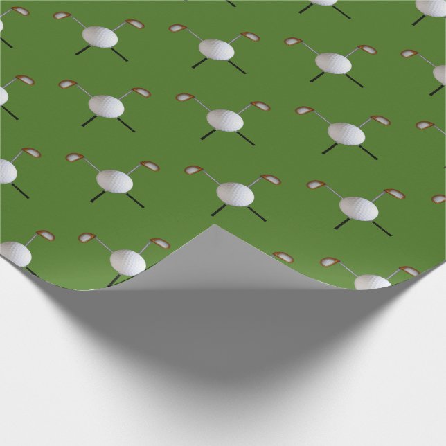 Golf deckte Stöcke u. Ball-Packpapier mit Ziegeln Geschenkpapier (Ecke)