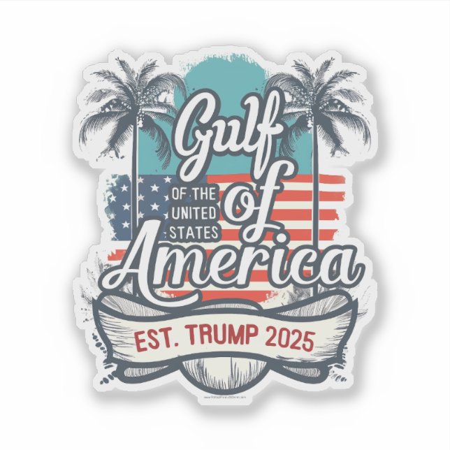 Golf der USA - Trump - Amerikanische Flagge 2025 Aufkleber (Vorderseite)