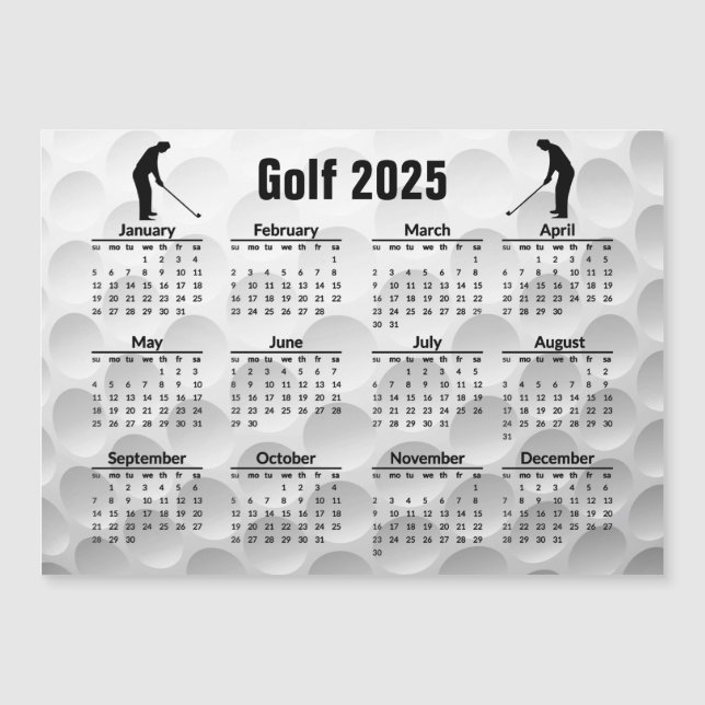 Golf Design 2025 Kalender Magnetkarte (Vorderseite)