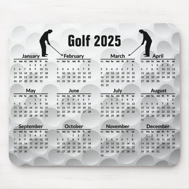 Golf Design 2025 Kalender Mousepad (Vorne)