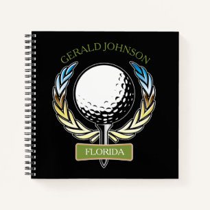 Golf Design Monogram Golfer Modèle Note Livre