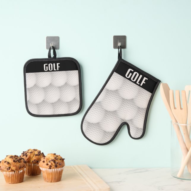 Golf Design Oven Mitt & Pot Holder Set (Insitu (Hängend))