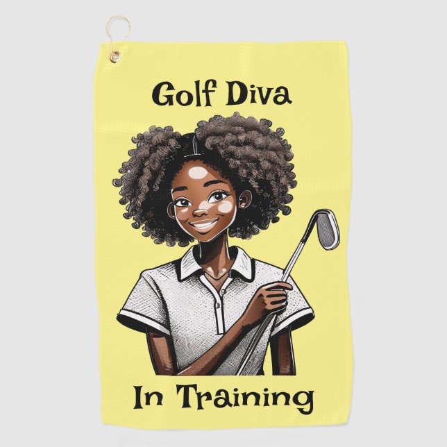 Golf Diva en entraînement - Serviette de golf pour (Devant)