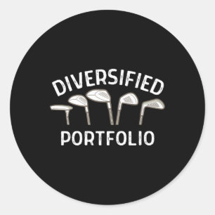 Golf Diversified Portfolio Life ist voll von Bedeu Runder Aufkleber