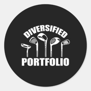 Golf Diversifiziertes Portfolio Funny Business Unt Runder Aufkleber