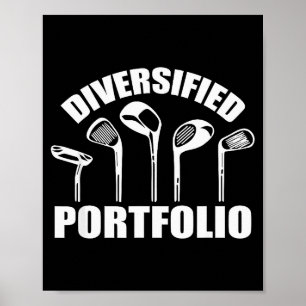 Golf Diversifiziertes Portfolio Lustiges Geschäft Poster