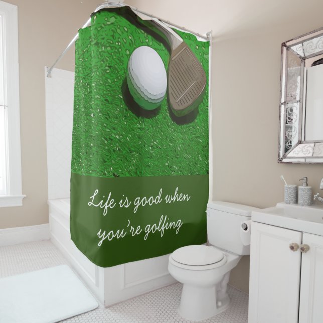 Golf Douche rideau La vie est bonne avec le ballon (En situation)