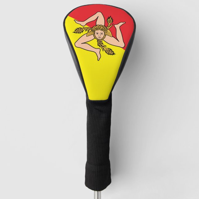 Golf Driver Cover mit Flag Sizilien, Italien Golf Headcover (Vorderseite)