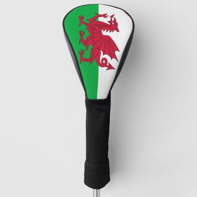 Golf Driver Cover mit Flag Wales, UK Headcover (Vorderseite)