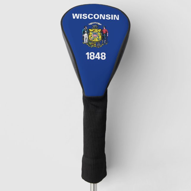 Golf Driver Cover mit Flag Wisconsin Staat Headcover (Vorderseite)