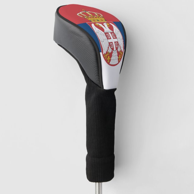 Golf Driver Cover mit Flagge Serbiens Golf Headcover (angewinkelt)