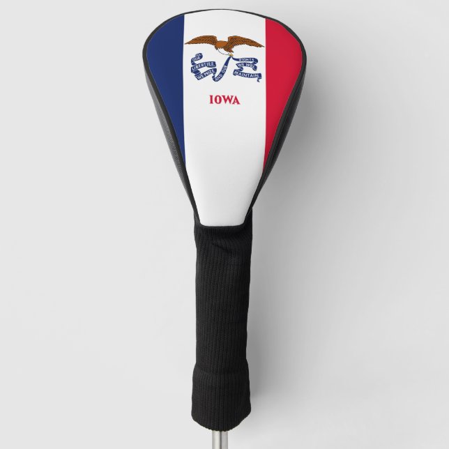 Golf Driver Cover mit Flagge von Iowa, USA Golf Headcover (Vorderseite)