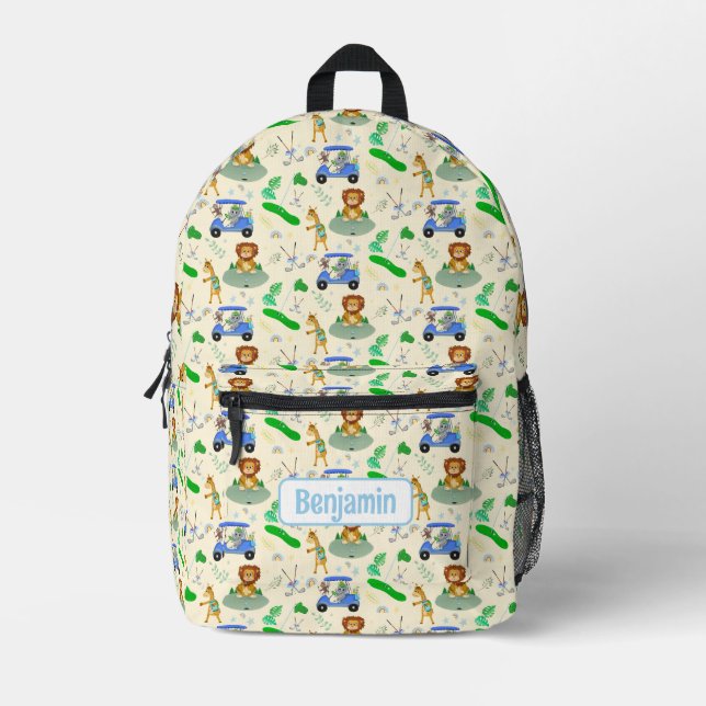 Golf Dschungeltiere Baby Muster kundenspezifisch Bedruckter Rucksack (Vorderseite)