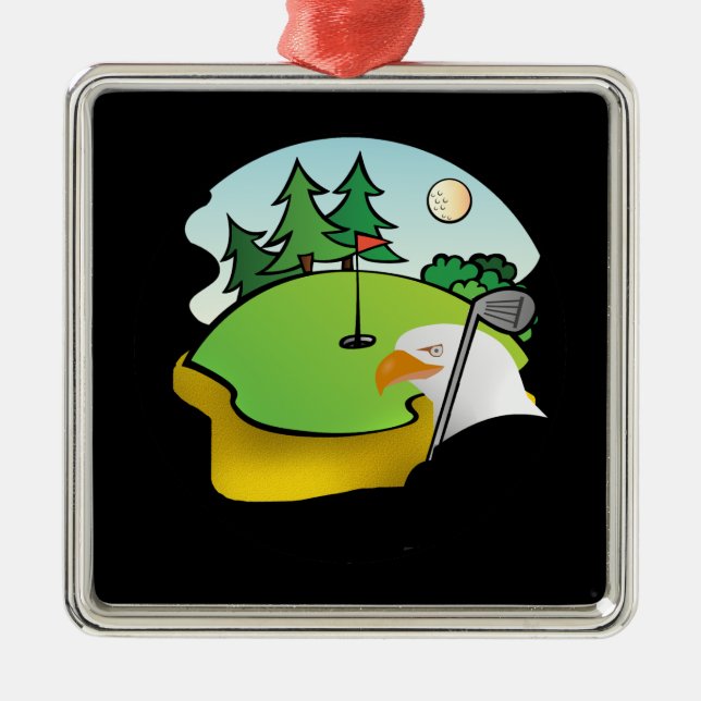 Golf Eagle Ornament Aus Metall (Vorne)