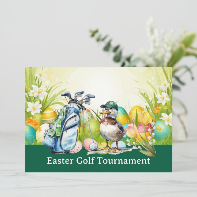 Golf Easter to golfer PARTY invitation  (Debout devant)
