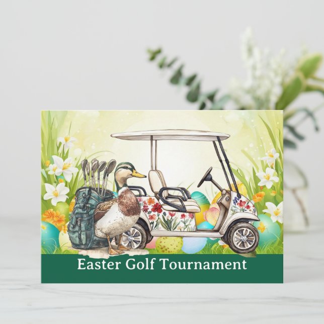 Golf Easter to golfer PARTY invitation  Einladung (Stehend Vorderseite)
