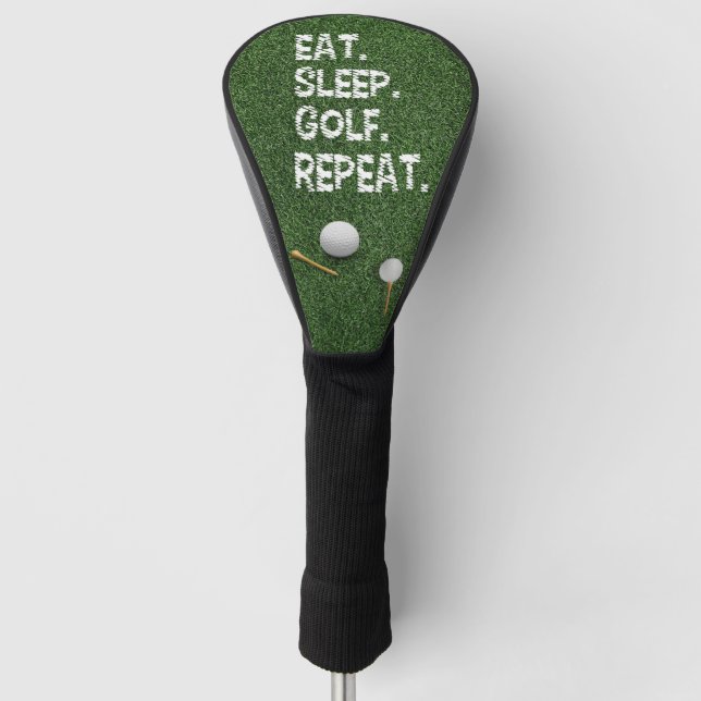 Golf Eat Sleep Golf Wiederholung mit Putter und Ba Headcover (Vorderseite)