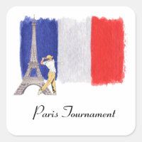 Golf Eiffel Turm mit französischer Goldflagge Fran