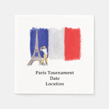 Golf Eiffel Turm mit französischer Goldflagge Fran