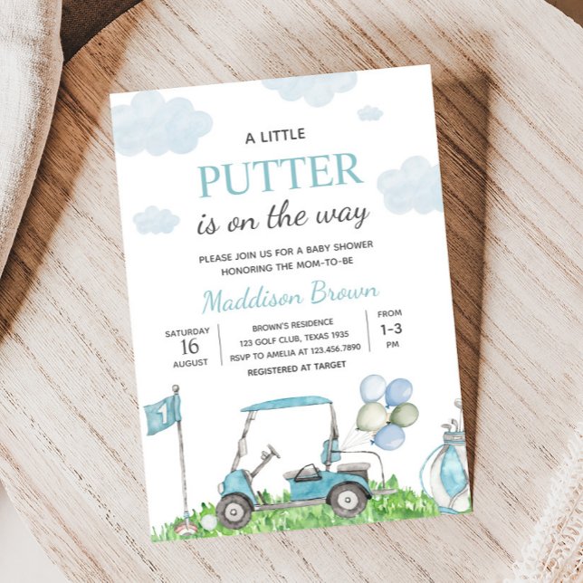 Golf ein kleines Putter Baby Dusche Einladung (A Little Putter Golf Baby Shower Invitation)