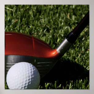 Golf-Eisen und Ball-Druck Poster