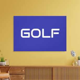 GOLF Elegant Sportlich Modern Weiße Schrift Auf Ti Leinwanddruck