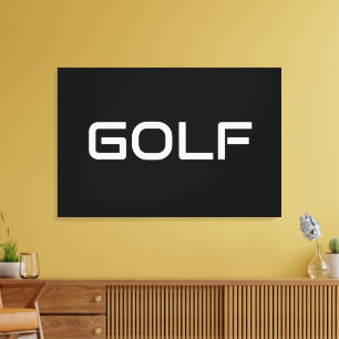 GOLF Elegant Sportlich Modern Weiße Schrift Auf Ti Leinwanddruck