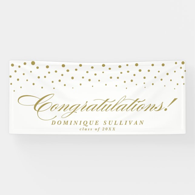 Golf Elegante Script Herzlichen Glückwunsch Confet Banner (Horizontal)