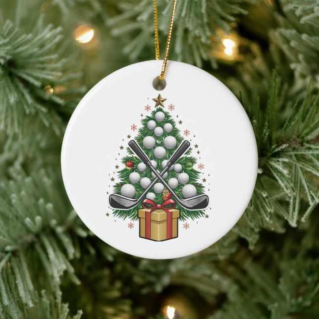 Golf Equipment Christmas Tree Christmas Golf Keramik Ornament (Baum)