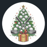 Golf Equipment Christmas Tree Christmas Golf Runder Aufkleber<br><div class="desc">Golf Equipment Christmas Tree Christmas Golf</div>